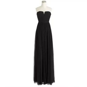 J Crew black chiffon silk formal gown (bridesmaid or prom)